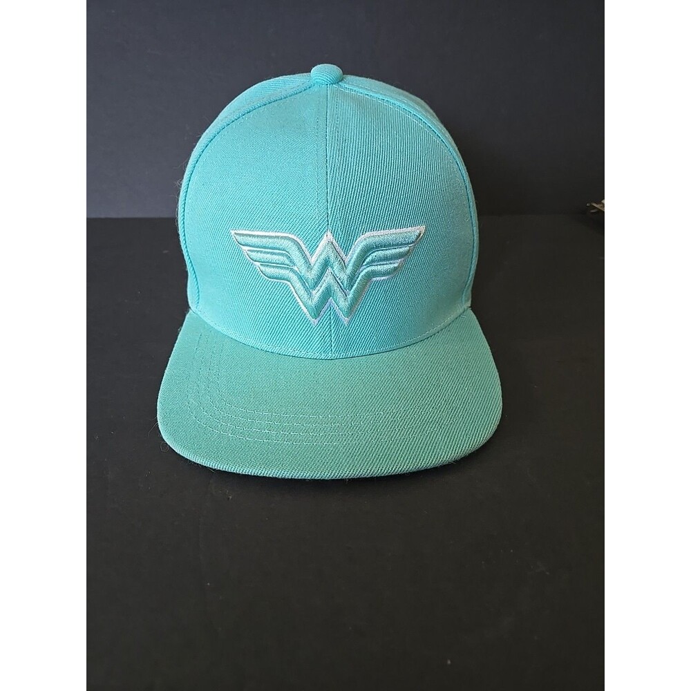 Six Flags Wonder Woman Snapback Hat Unisex Adult Teal Adjustable Cap NWOT